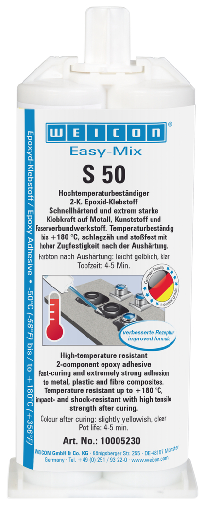 Easy-Mix S 50 | Hochtemperaturbeständiger Epoxidharz-Klebstoff für schnelle Reparatur- und Wartungsarbeiten