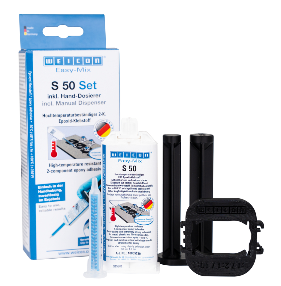 Easy-Mix S 50 | Hochtemperaturbeständiger Epoxidharz-Klebstoff für schnelle Reparatur- und Wartungsarbeiten