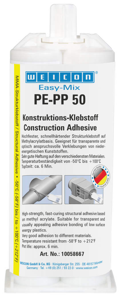 Easy-Mix PE-PP 50 | Konstruktions-Klebstoff auf Methylacrylatbasis für spezielle Kunststoffe