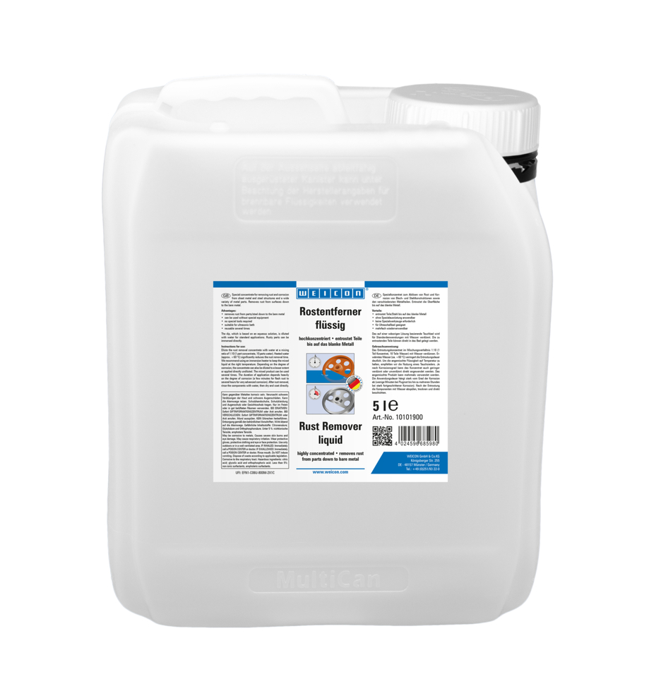 WEICON Rostentferner flüssig | hochkonzentriertes Tauchbad zum Ablösen von Rost und Korrosion